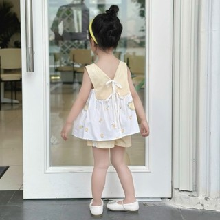 Váy Bộ Hè Nơ Lưng Điệu Đà Cho Bé Mặc Đi Học, Đi Chơi,.... 8-26kg