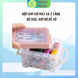 Hộp Kim Chỉ May Vá 3 TẦNG Gia Đình - Kim Khâu, Chỉ, Kéo vv , Đủ Size .ĐTLV sỉ lẻ