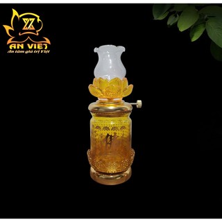 Đèn Dầu Tâm Kinh Chữ Phật - Đèn Dầu Thờ Cúng Thủy Tinh - Nội Thất An Việt - DD2508