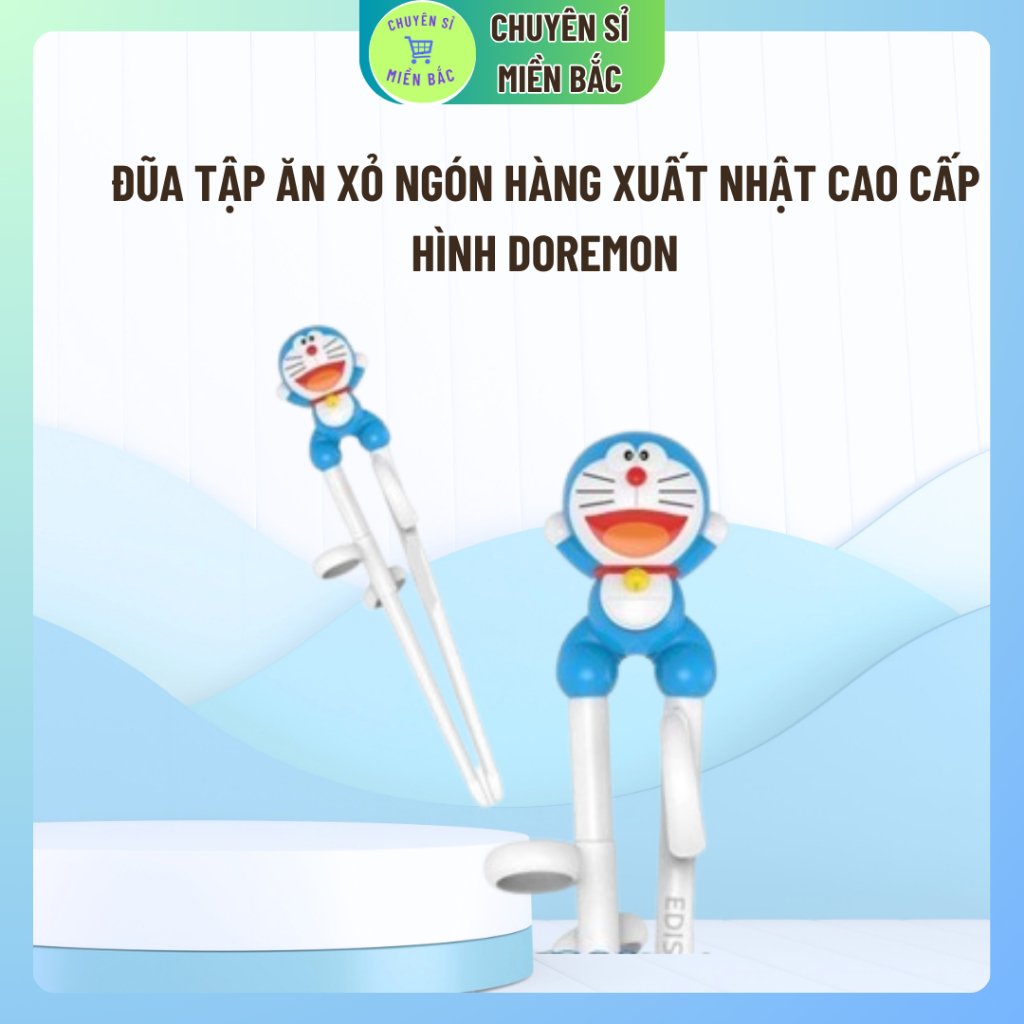 Đũa tập ăn xỏ ngón hàng xuất Nhật cao cấp hình Doremon