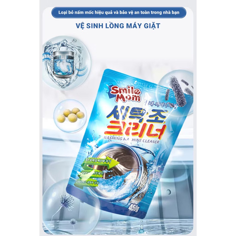 sale giảm giá 60% Túi Tẩy Lồng Máy Giặt Hàn Quốc SANDOKKAEBI Siêu Sạch SMILE MOM - Túi 450g