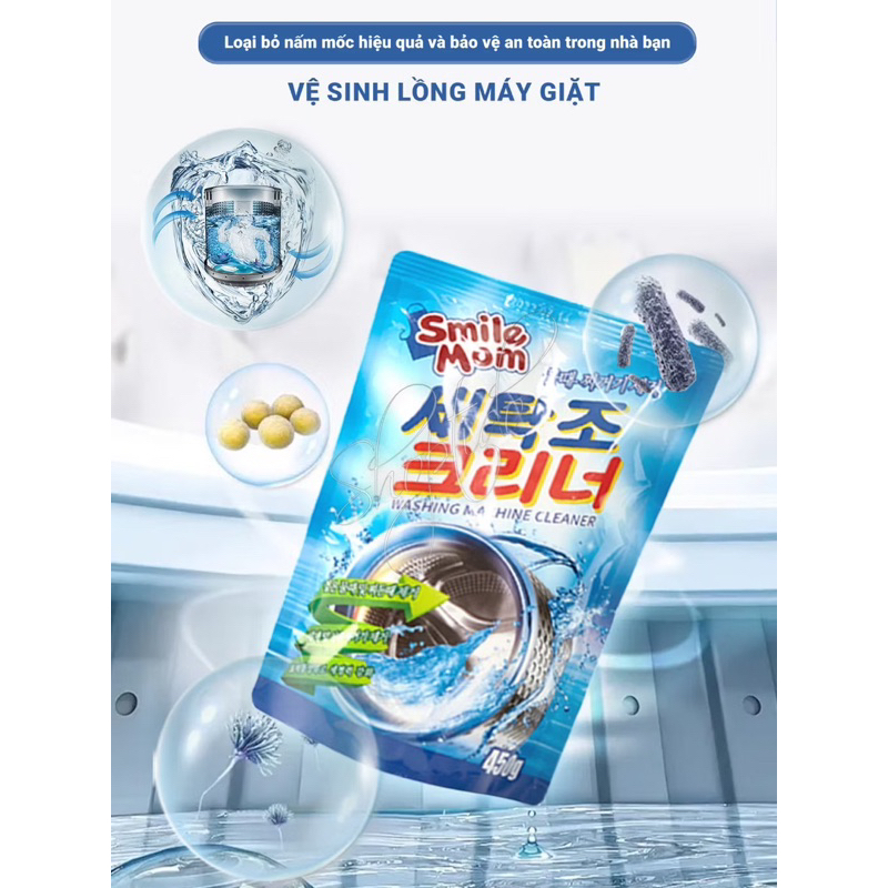 sale giảm giá 60% Túi Tẩy Lồng Máy Giặt Hàn Quốc SANDOKKAEBI Siêu Sạch SMILE MOM - Túi 450g