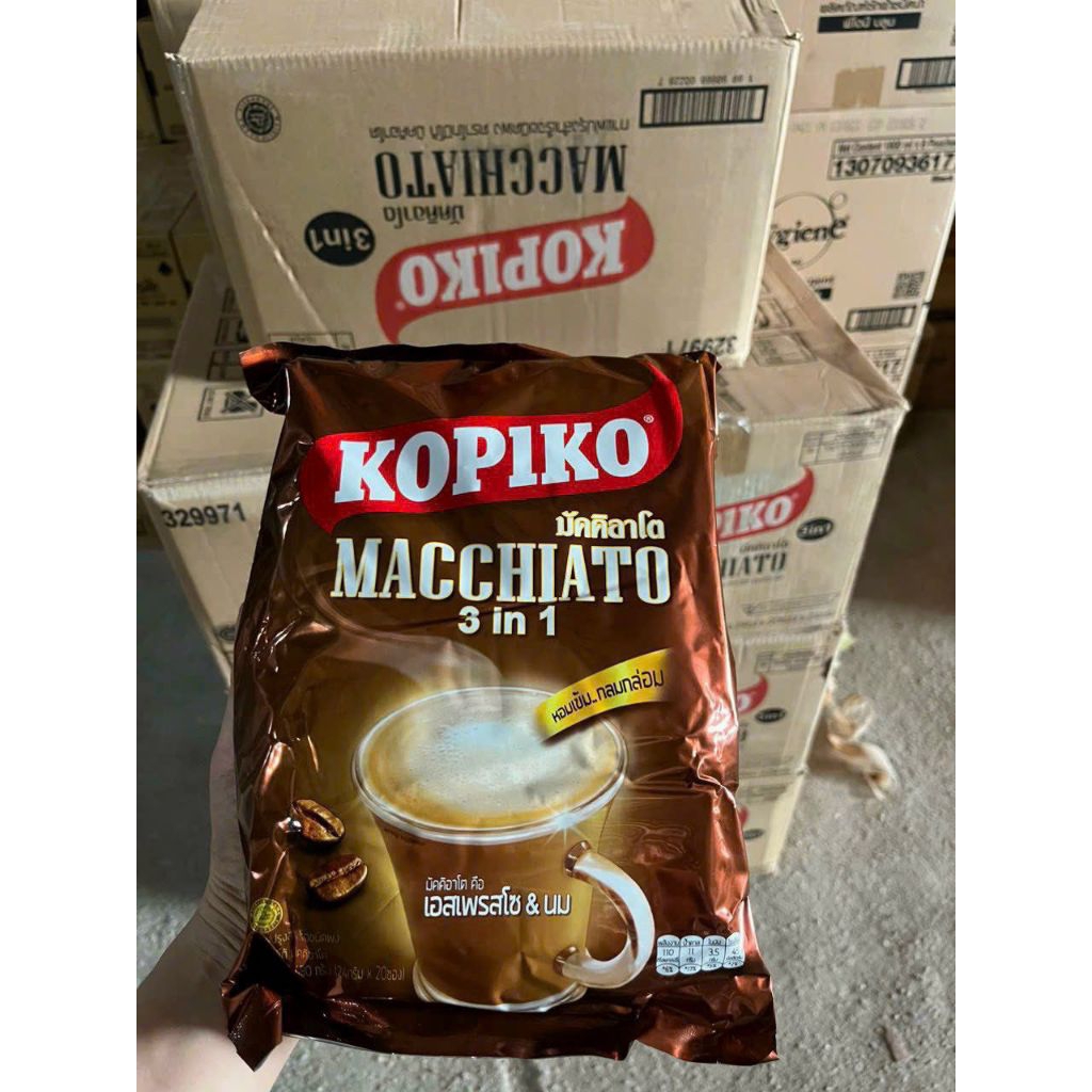 COMBO 4 BỊCH Cafe Sữa Kopiko Macchiato Thái Lan 3 in 1 480g gồm 24 gói