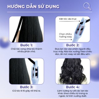 Máy Uốn Tóc Tự Động Trục Gốm Bảo Vệ Tóc, Tạo Kiểu Xoăn Đẹp, Freeship