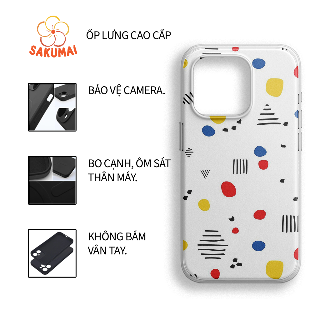 Ốp Iphone Chất, Ốp Iphone Đẹp Độc Lạ Hàn Quốc Thời Trang Độc Hoạ Tiết Dễ Thương Cho Iphone 16 15 14 13 12 11 - SakuMai