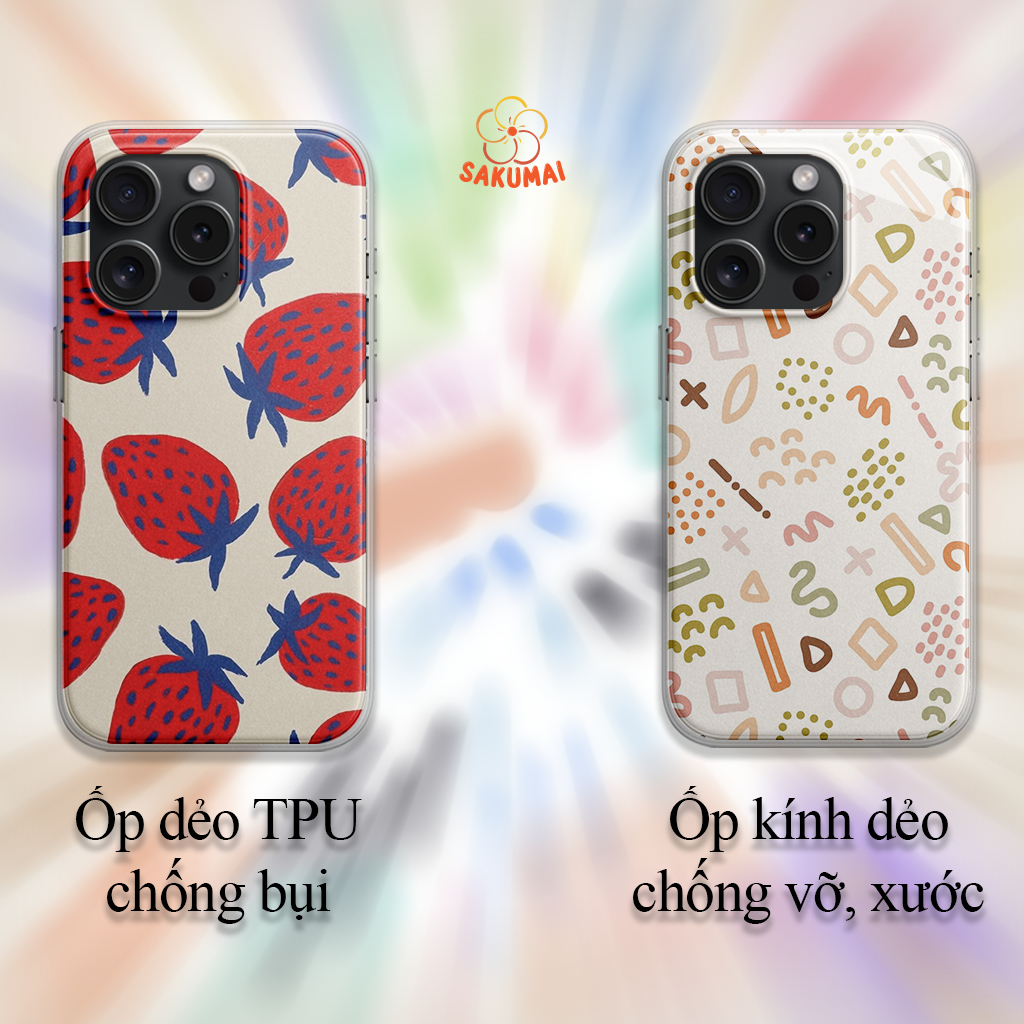 Ốp Iphone Chất, Ốp Iphone Đẹp Độc Lạ Hàn Quốc Thời Trang Độc Hoạ Tiết Dễ Thương Cho Iphone 16 15 14 13 12 11 - SakuMai