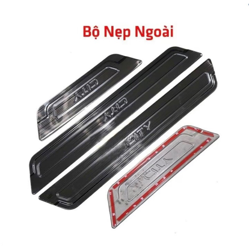 Ốp bậc cửa, nẹp bước chân xe Honda City 2016-2024 vân Titan hàng cao cấp