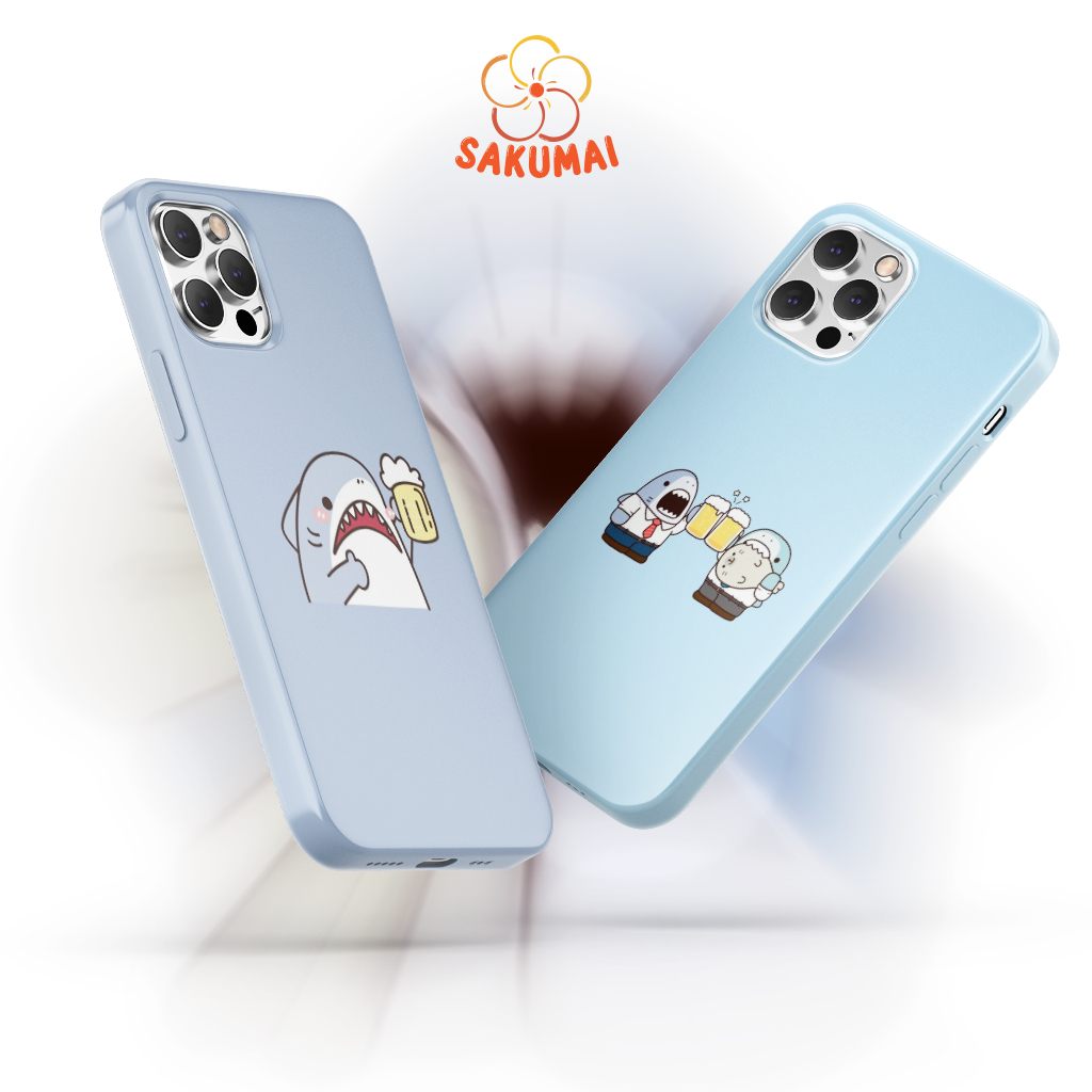 Ốp Iphone Độc Lạ, Ốp Lưng Iphone Độc Lạ Vỏ Hoạ Tiết Cá Mập Dễ Thương Cho Iphone 16 15 14 13 12 11 Pro Promax - SakuMai