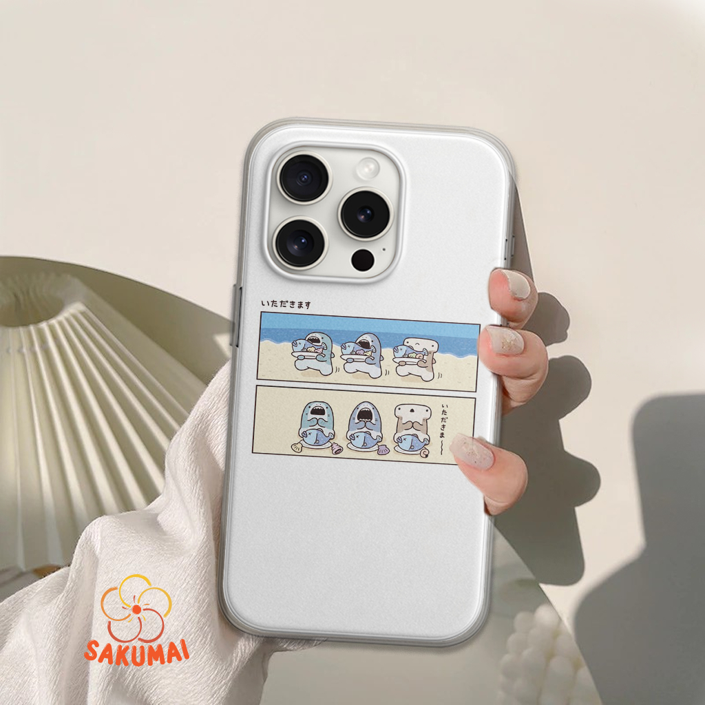 Ốp Iphone Độc Lạ, Ốp Lưng Iphone Độc Lạ Vỏ Hoạ Tiết Cá Mập Dễ Thương Cho Iphone 16 15 14 13 12 11 Pro Promax - SakuMai