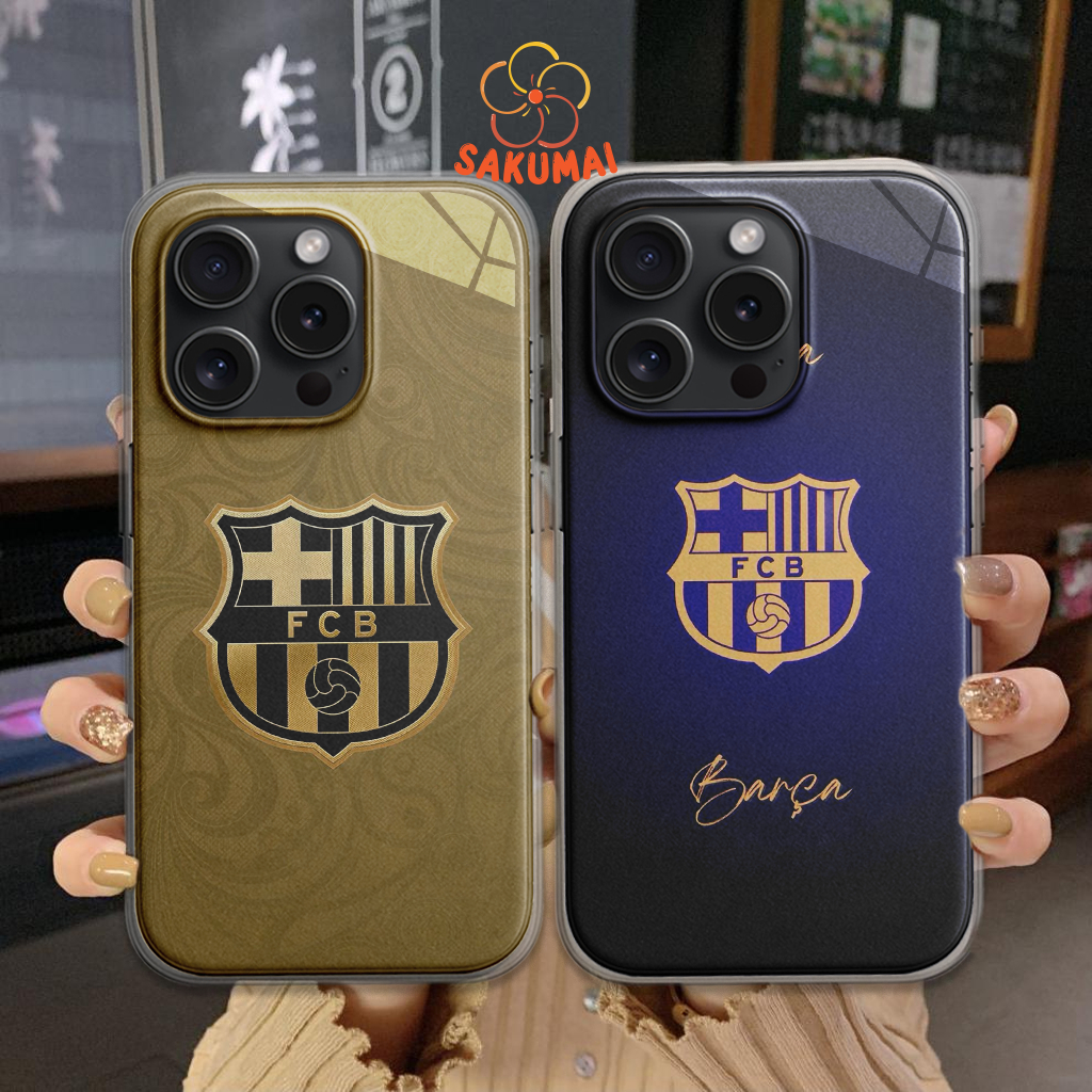 Ốp Iphone Đẹp Độc Lạ, Ốp Lưng Iphone Độc Lạ Hoạ Tiết Đội Bóng Barcelona Bóng Đá Ngầu Chất Liệu Kính Cao Cấp - SakuMai