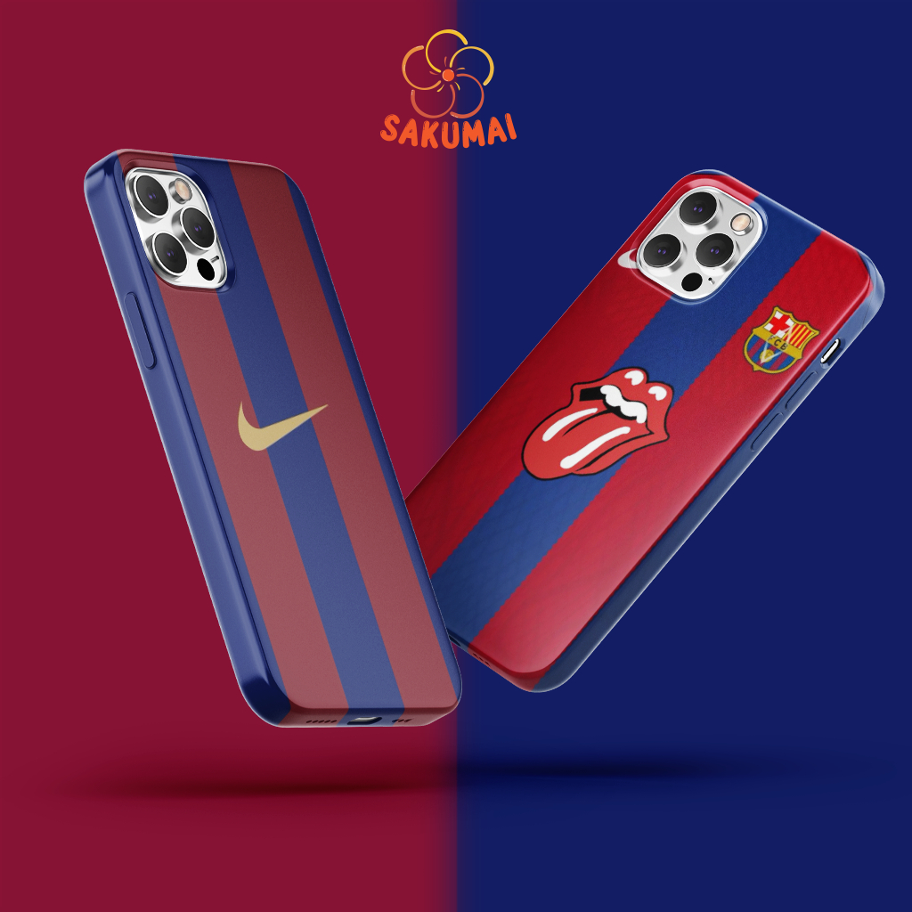 Ốp Iphone Đẹp Độc Lạ, Ốp Lưng Iphone Độc Lạ Hoạ Tiết Đội Bóng Barcelona Bóng Đá Ngầu Chất Liệu Kính Cao Cấp - SakuMai