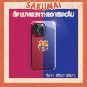 Ốp Iphone Đẹp Độc Lạ, Ốp Lưng Iphone Độc Lạ Hoạ Tiết Đội Bóng Barcelona Bóng Đá Ngầu Chất Liệu Kính Cao Cấp - SakuMai