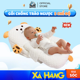 Gối Chống Trào Ngược Cho Bé, Đệm Ngủ Định Hình Bảo Vệ Cột Sống Vải Nhung Hạt Mịn Mềm Mại Dễ Dàng Vệ Sinh G02