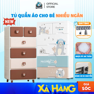 Tủ Nhựa Cho Bé Nhiều Ngăn Chính Hãng Pakey, Tủ Đựng Đồ Bền Đẹp Nhiều Màu Thiết Kế Gấu Thỏ Ngộ Nghĩnh