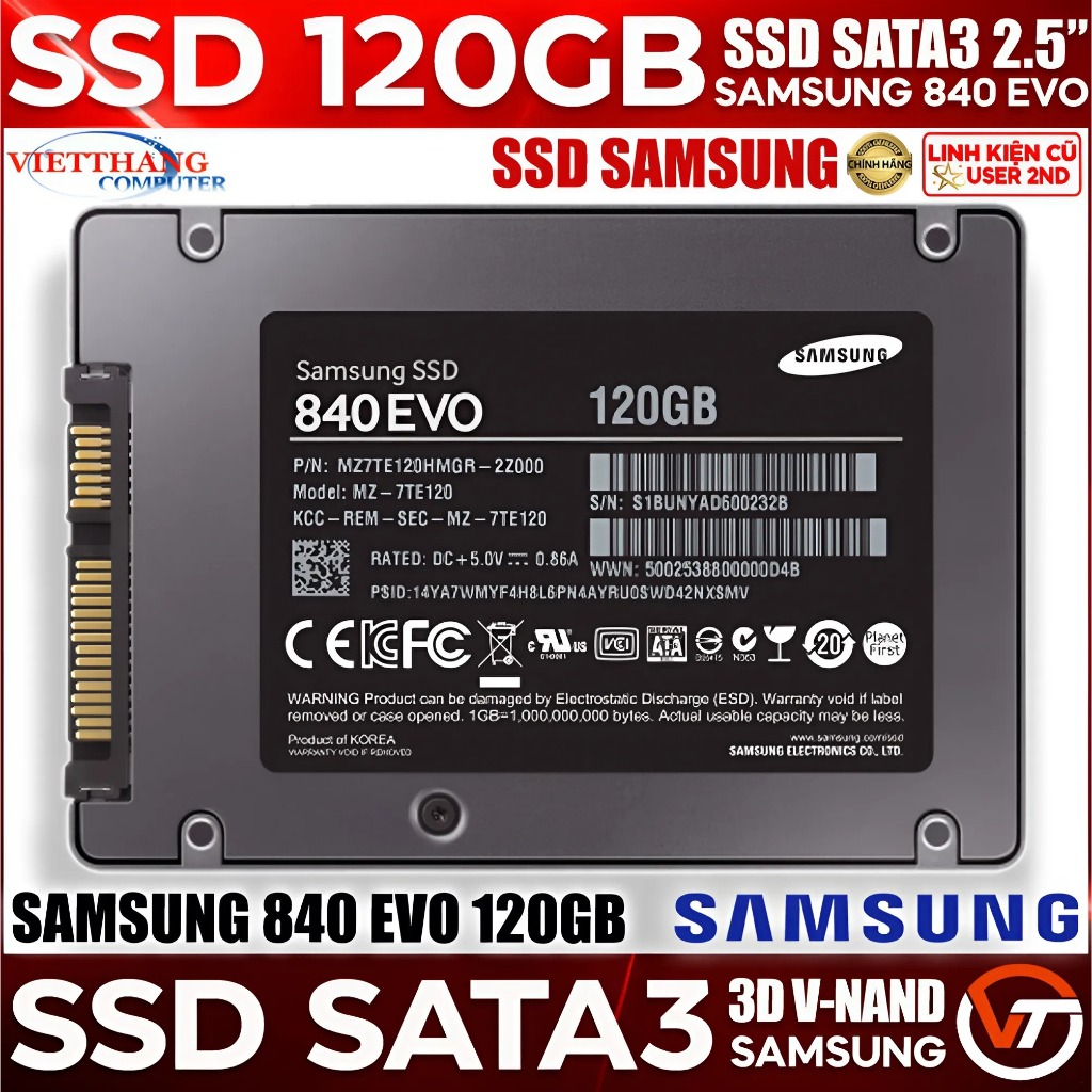 Evo 1tb 840 Evo 120gb Ổ Cứng SSD Samsung 840 EVO 120GB SATA Siêu
