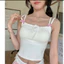Áo hai dây nữ đính nơ caro Croptop nữ áo ba lỗ Siêu Xinh ôm body