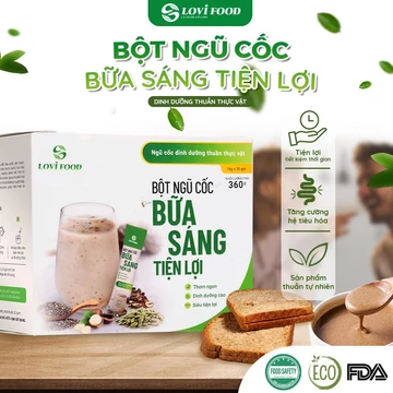 Bột Ngũ Cốc Ăn Sáng Tiện Lợi LOVI FOOD Ngũ Cốc Dinh Dưỡng Bữa Sáng 360g