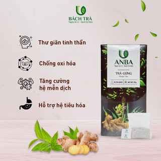 [TẶNG BÌNH] Trà Gừng Túi Lọc ANBA | Gừng Ấm Tự Nhiên – Thanh Lọc Mùa Hè | Dễ Uống, Tốt Cho Tiêu Hóa | Hộp 25 Túi Lọc
