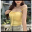 Áo hai dây nữ đính nơ caro Croptop nữ áo ba lỗ Siêu Xinh ôm body