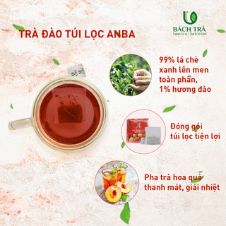 [TẶNG BÌNH] Trà Đào Túi Lọc ANBA | Hương Đào Thơm Dịu – Thanh Lọc Mùa Hè | Giảm Căng Thẳng – Hộp 25 Túi Lọc