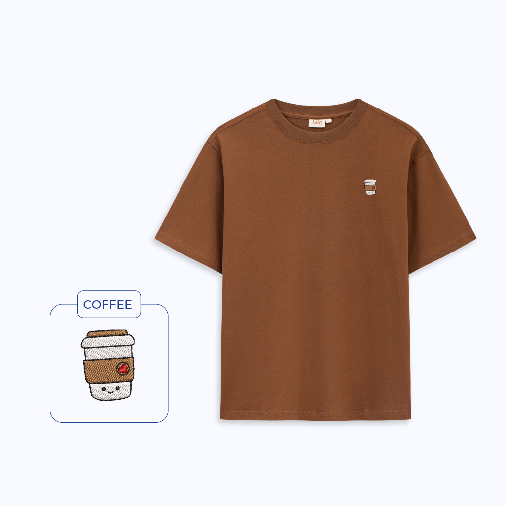 Áo phông đôi Tee cake & coffee LILA áo thun couple cổ tròn vải Premium cotton quà tặng bạn trai bạn gái ý nghĩa