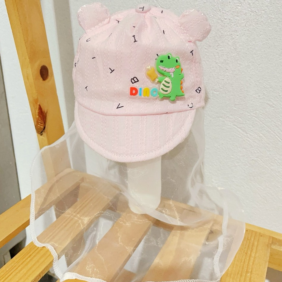 Mũ xô kèm khăn voan chống bụi cho bé sơ sinh từ 0-5 tháng tuổi saubabi