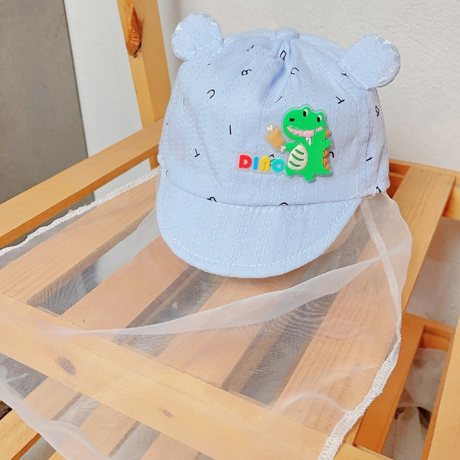Mũ xô kèm khăn voan chống bụi cho bé sơ sinh từ 0-5 tháng tuổi saubabi