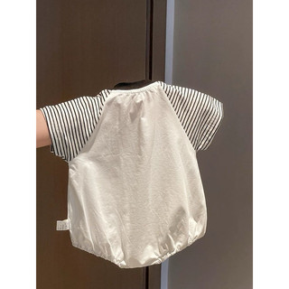 Bodysuit áo liền thân chó con cute phối kẻ dễ thương đáng yêu cho bé