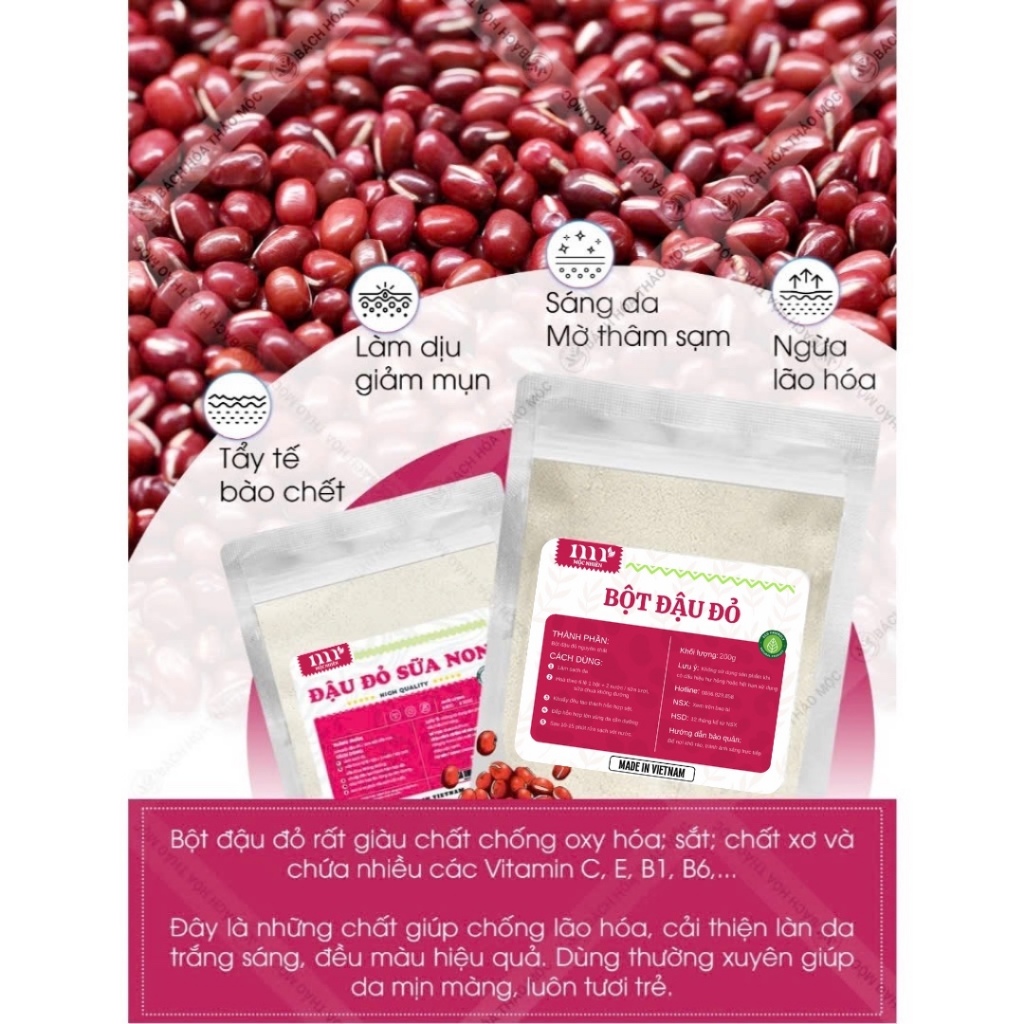 Bột Mặt Nạ Hữu Cơ Nguyên Chất, Mộc Nhiên 100% Organic Đắp Mặt Nạ Tắm Trắng