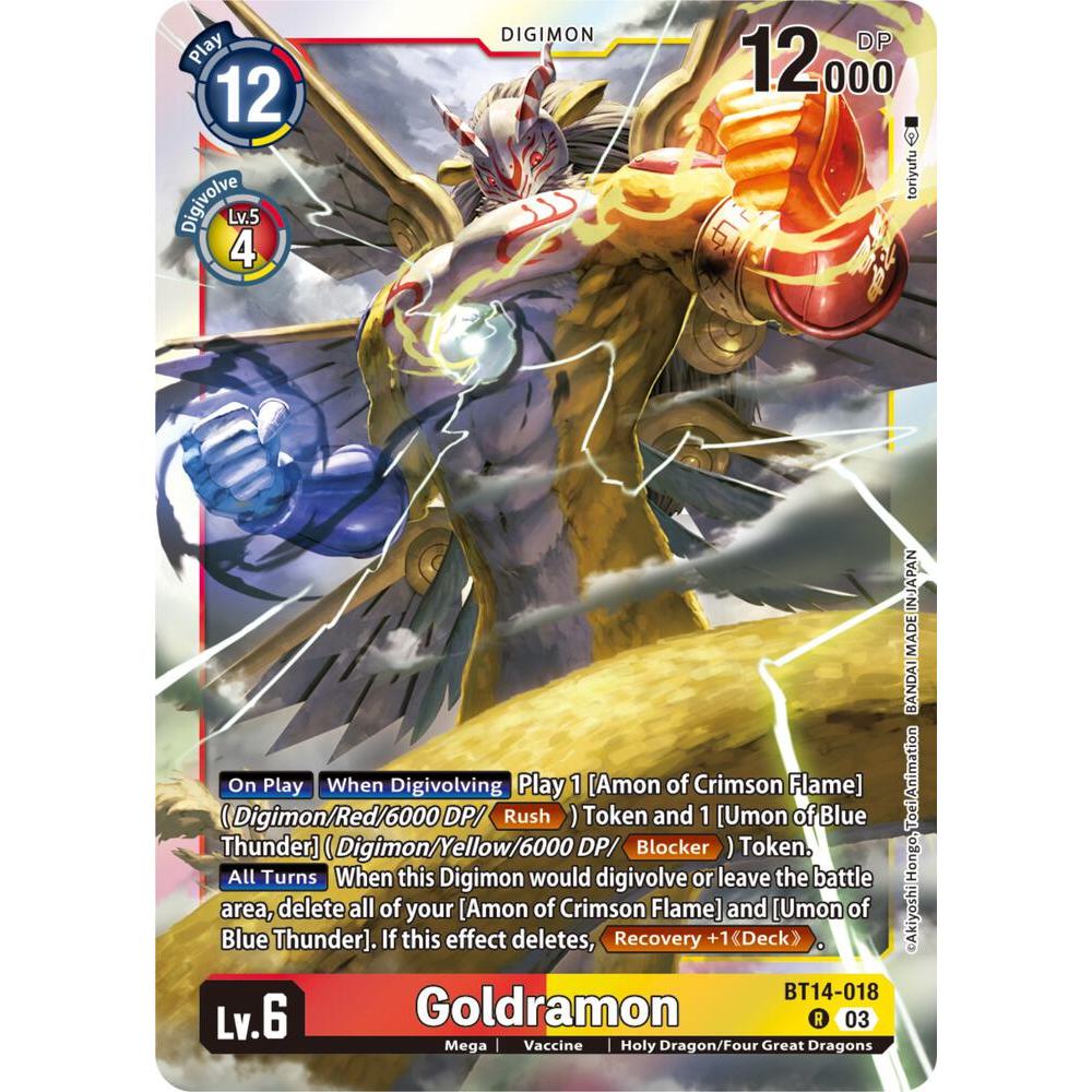Thẻ Bài Digimon Mã BT14-018 - Goldramon - Digimon - Rare | Shopee Việt Nam