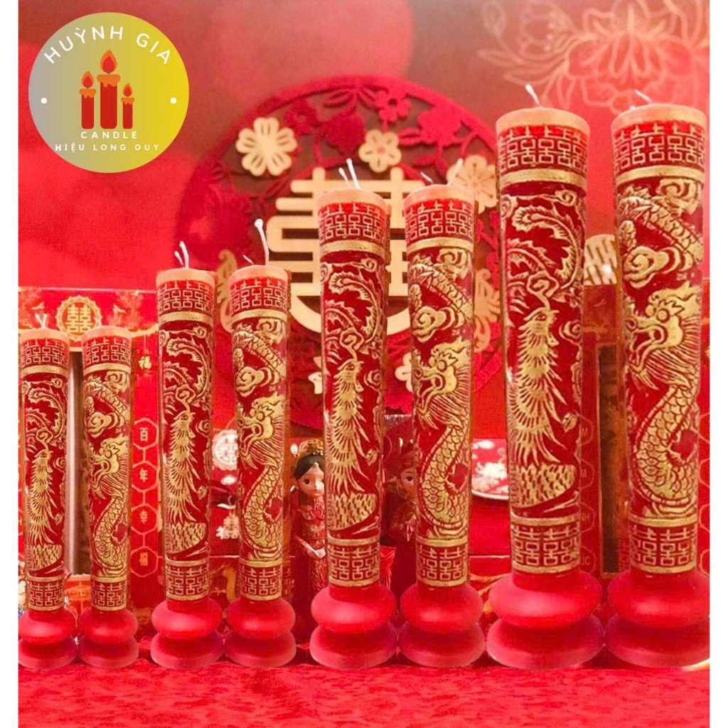 Nến Cưới RỒNG PHỤNG Cao Cấp | Đèn Cầy Cưới Long Phụng | Lễ Gia Tiên - Ăn Hỏi - Huỳnh Gia Candle