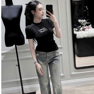 Áo Thun Cotton Thuê Chữ Toxic BABE ÔM BODY Nữ Thời Trang