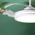 Quạt Trần Đèn Cánh Cụp , Quạt Trần Đèn LED Cánh Ẩn Điều Khiển Từ Xa, 6 Tốc Độ Gió, 3 Chế Độ Đèn — ảnh 4