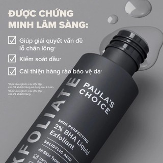 Dung dịch tẩy tế bào chết paula's choice Skin Perfecting 2% BHA Liquid 118ml