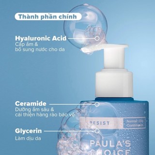 Sữa rửa mặt cân bằng da hoàn hảo Paula's Choice Resist Perfectly Banlaned Foaming Cleanser 190ml