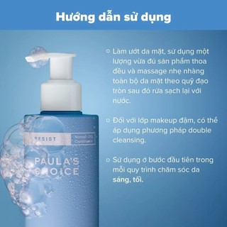 Sữa rửa mặt cân bằng da hoàn hảo Paula's Choice Resist Perfectly Banlaned Foaming Cleanser 190ml