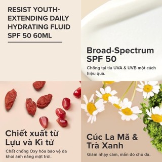 Kem chống nắng dưỡng da SPF50 Paula’s Choice Resist Youth-Extending Daily Fluid SPF50 15ml/60ml
