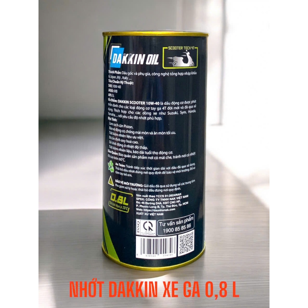 DẦU NHỚT DAKKIN OIL SCOOTER 10W40 – 0.8L