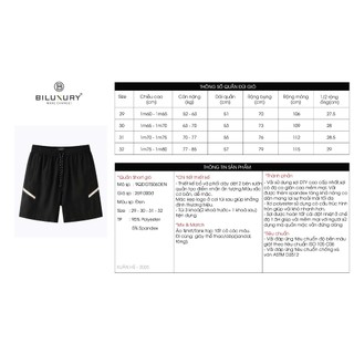 [T7_ĐỒNG GIÁ 169K] Quần Short Gió Nam Thể Thao 9QDGT506/9QDGT529 Biluxury Thoáng Mát Không Nhăn