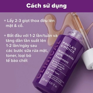Tinh chất se khít lỗ chân lông Paula's Choice Clinical Niacinamide 20% Treatment 20ml