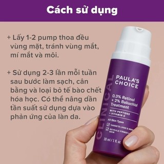 Tinh chất chống lão hóa Paula's Choice CLINICAL 0.3% RETINOL + 2% BAKUCHIOL TREATMENT 30ml (Tinh Tế Beauty)