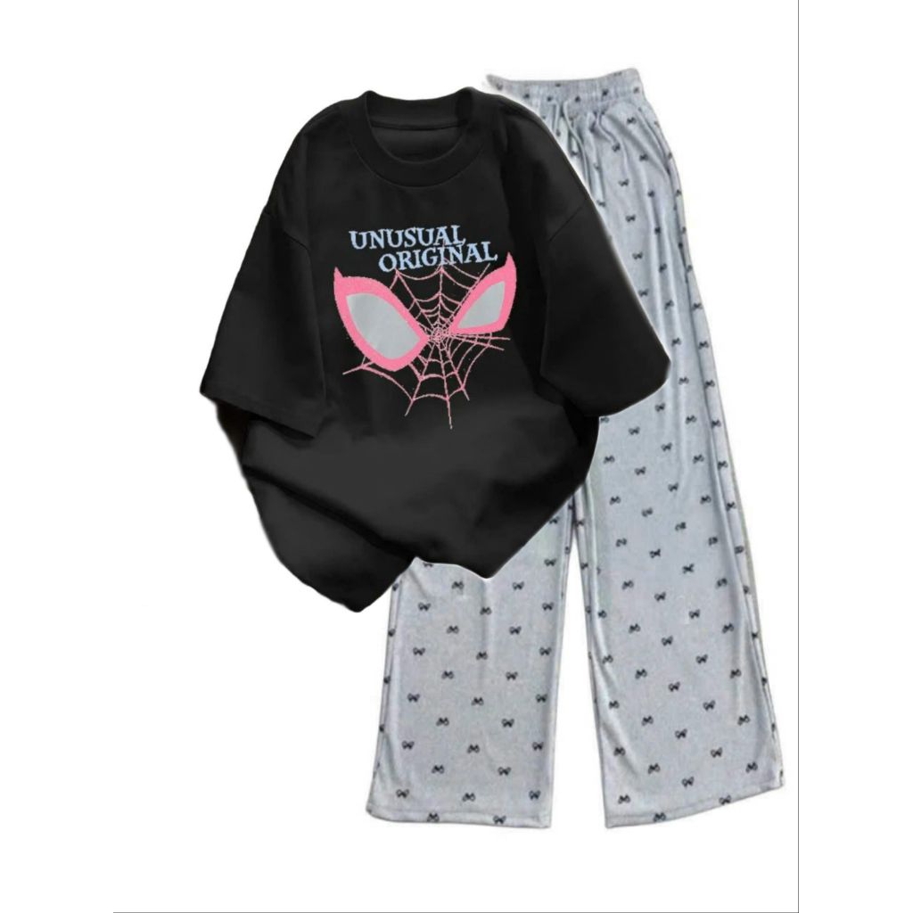 Tổng hợp các sét quần họa tiết nơ + mix áo phông form rộng unisex tay lỡ---xuongthoitranggiare