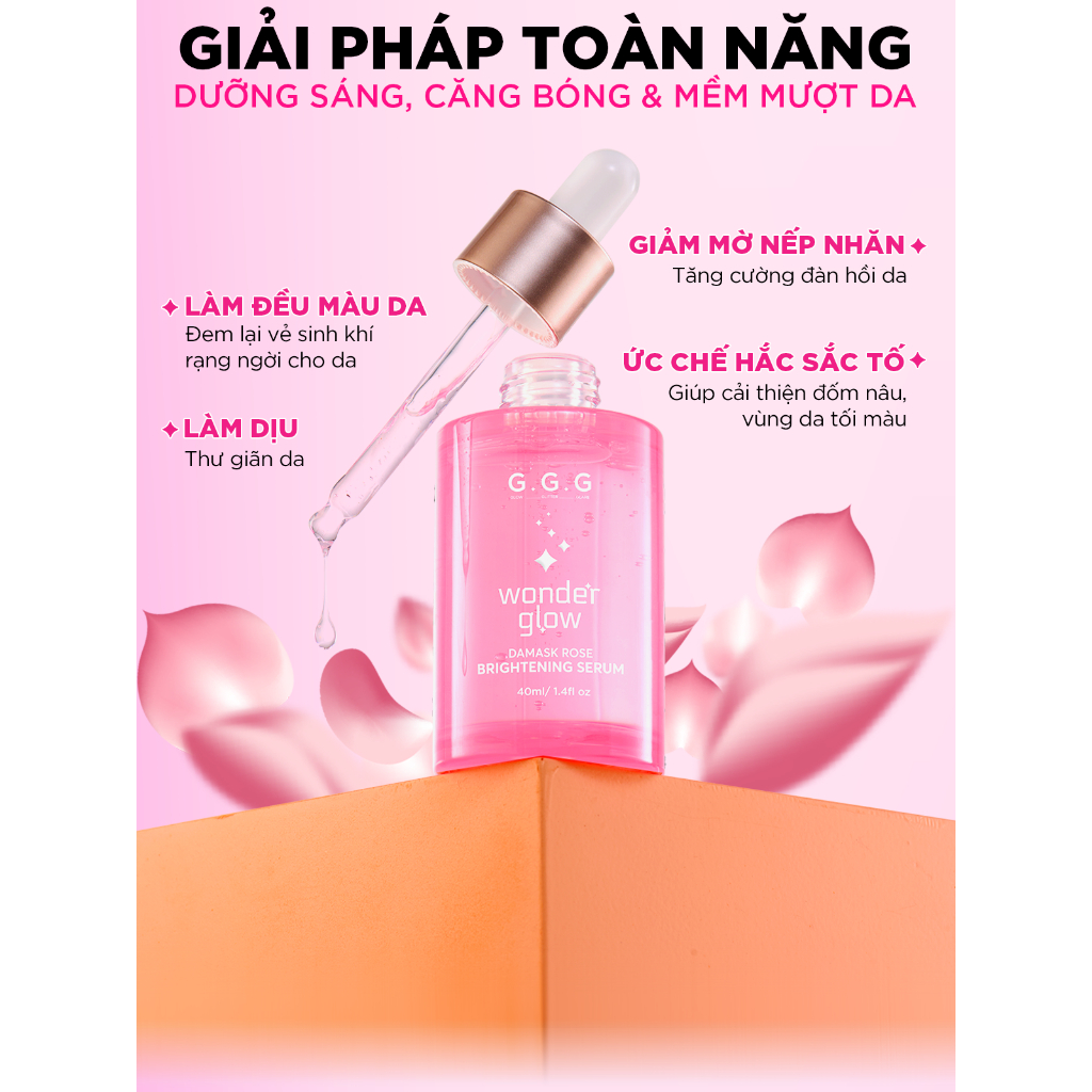 COMBO Tinh Chất Dưỡng Sáng, Thoáng Mịn Da G.G.G Gồm Toner Hồng PHA 150ml và Serum Hồng 40ml