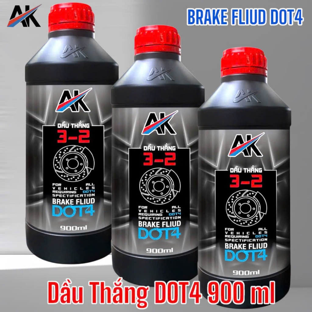 COMBO 3 CHAI AK LUBE  DẦU THẮNG  3-2  DOT 4  -  900ML