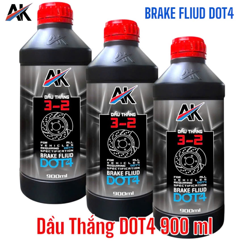 COMBO 3 CHAI AK LUBE  DẦU THẮNG  3-2  DOT 4  -  900ML