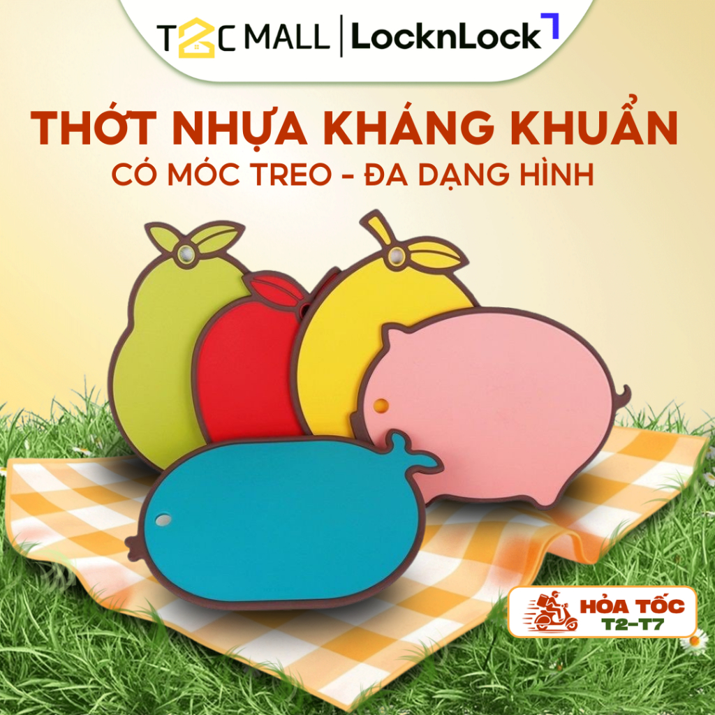 Thớt Kháng Khuẩn LocknLock Thớt Nhựa Nhiều Hình Cute Cao Cấp Chính Hãng To Đẹp CSC55X T2C Mall