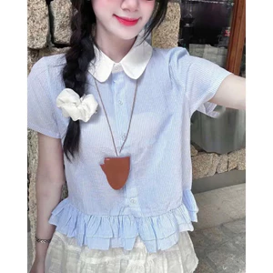 Áo sơ mi nữ cổ sen Thanhhuyen clothing , áo sơ mi cổ sen đuôi bèo siêu xinh AC1001