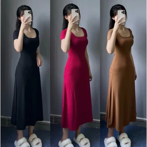 Đầm cổ vuông hotrend siêu hot màu cực tôn da