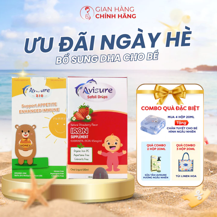 Sắt Kẽm Sinh Học Cho Bé, Bộ đôi Safoli Drop - ZiO bổ sung sắt cho bé