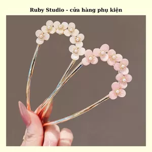 Trâm Cài Tóc Chữ U Hoa Ba Cánh Sang Trọng.